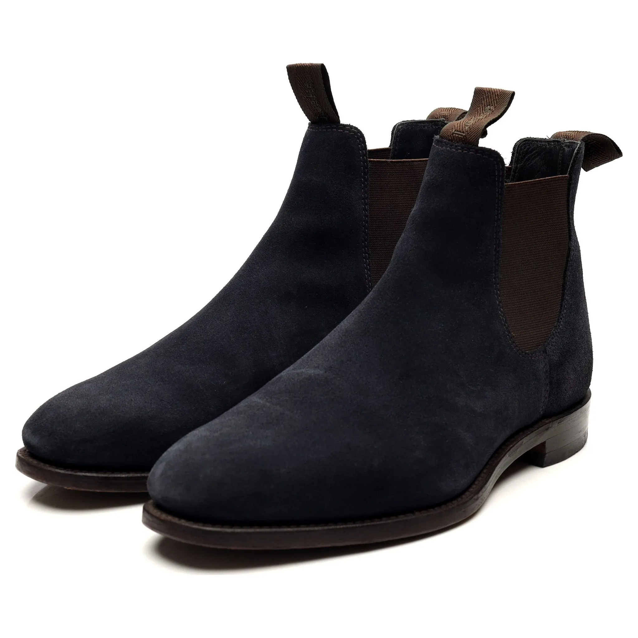 1880 'Apsley' Navy Blue Suede Chelsea Boots UK 7.5 G