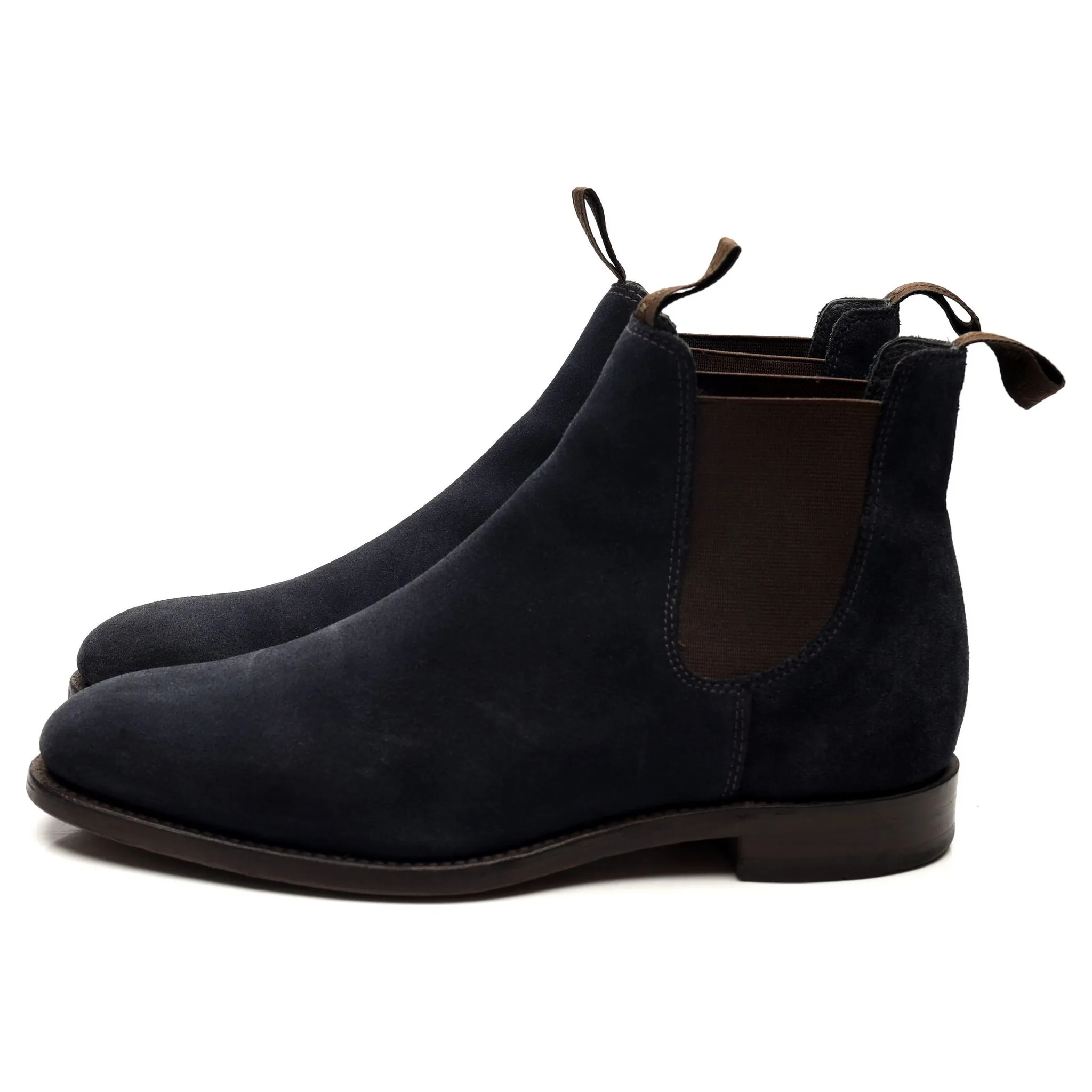 1880 'Apsley' Navy Blue Suede Chelsea Boots UK 7.5 G