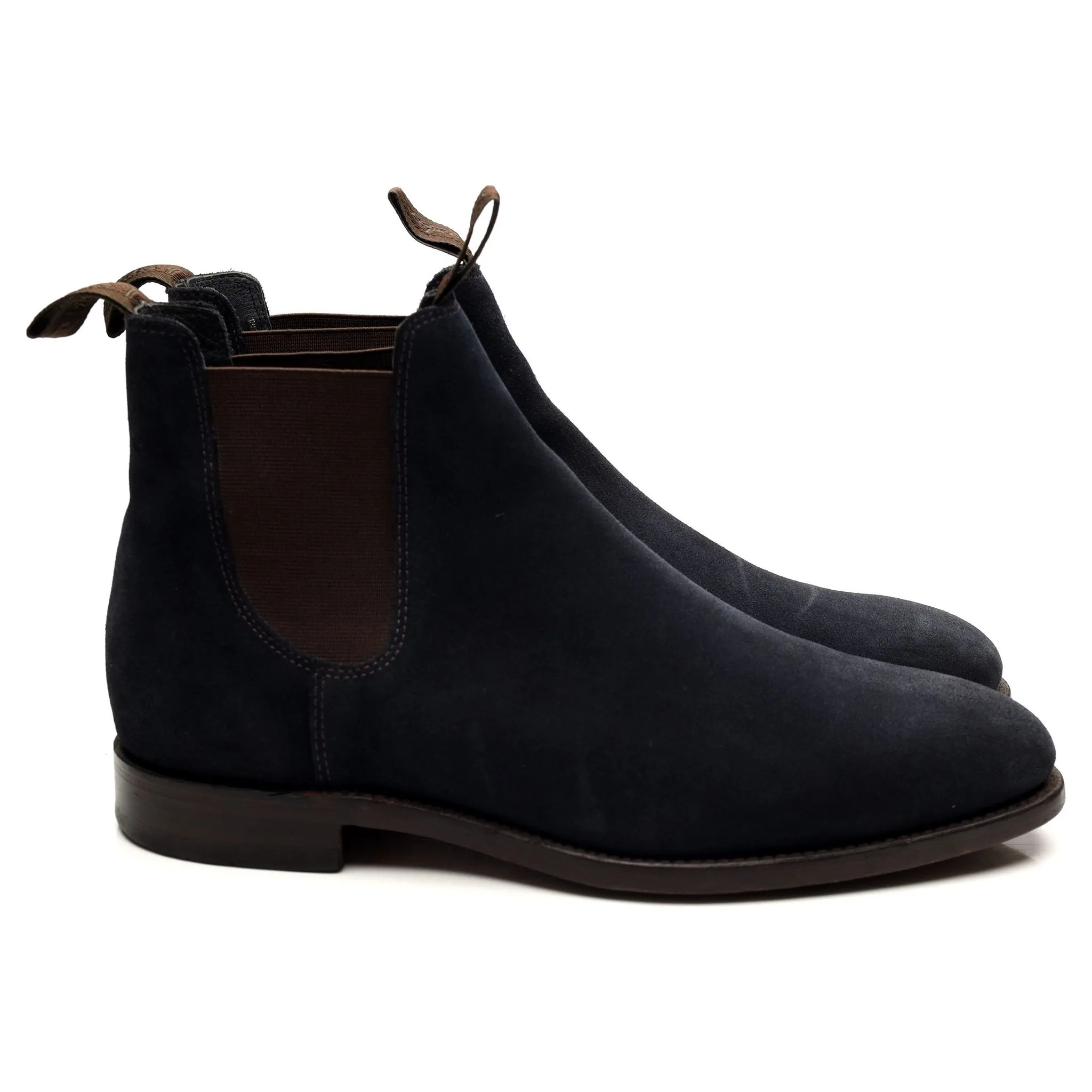 1880 'Apsley' Navy Blue Suede Chelsea Boots UK 7.5 G