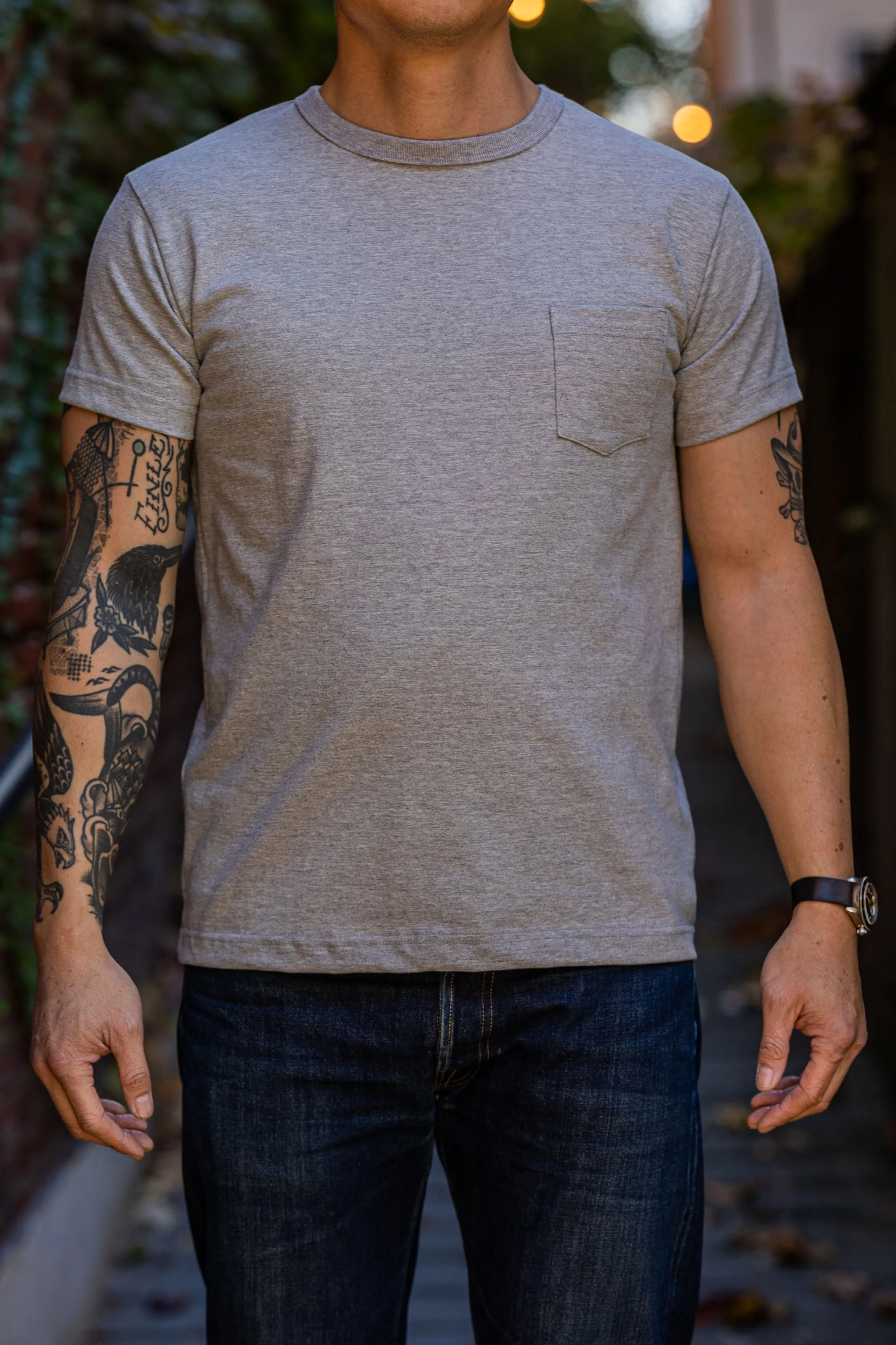 3sixteen Heavyweight Pocket Tee - Heather Grey (2-pack)