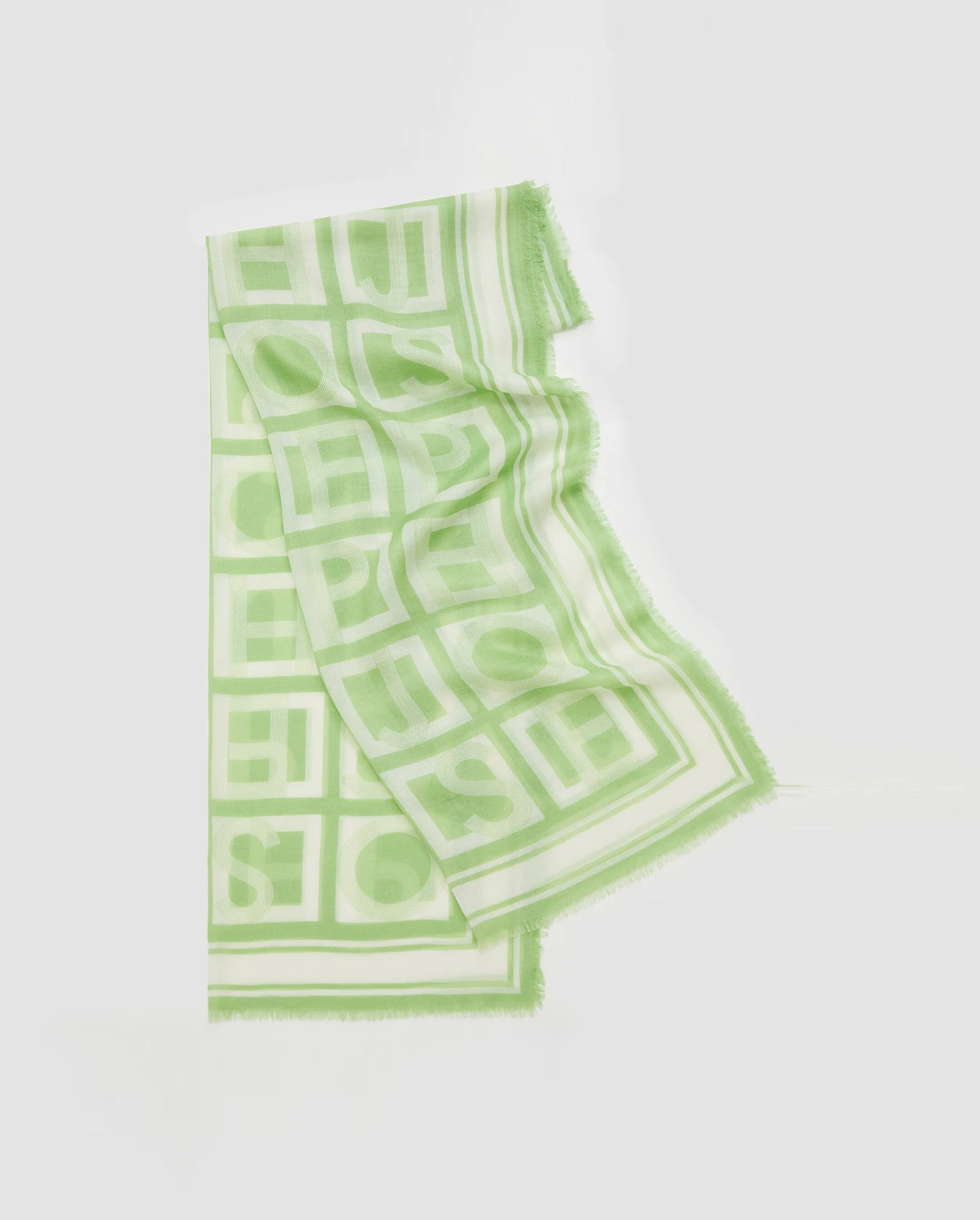 Agatha Scarf Alphabet Pashmina Ivory Olivine