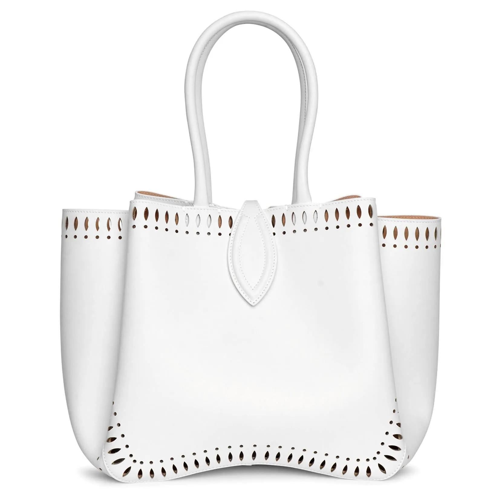 Alaïa Angele 25 white leather tote bag