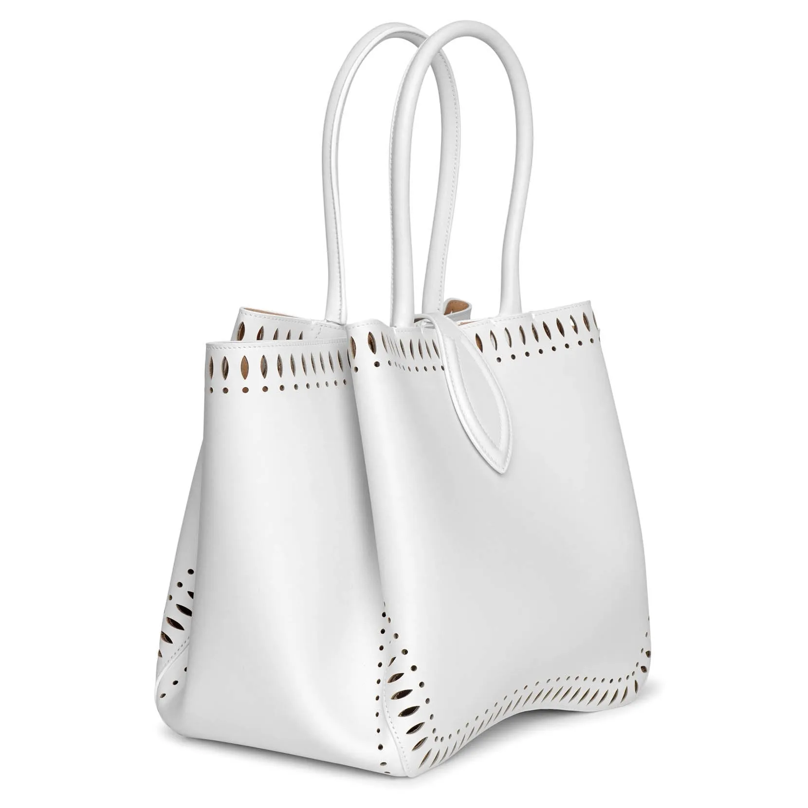 Alaïa Angele 25 white leather tote bag