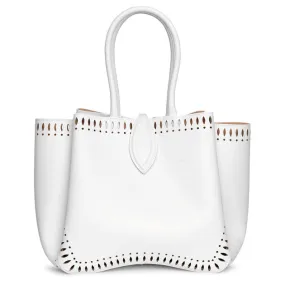 Alaïa Angele 25 white leather tote bag