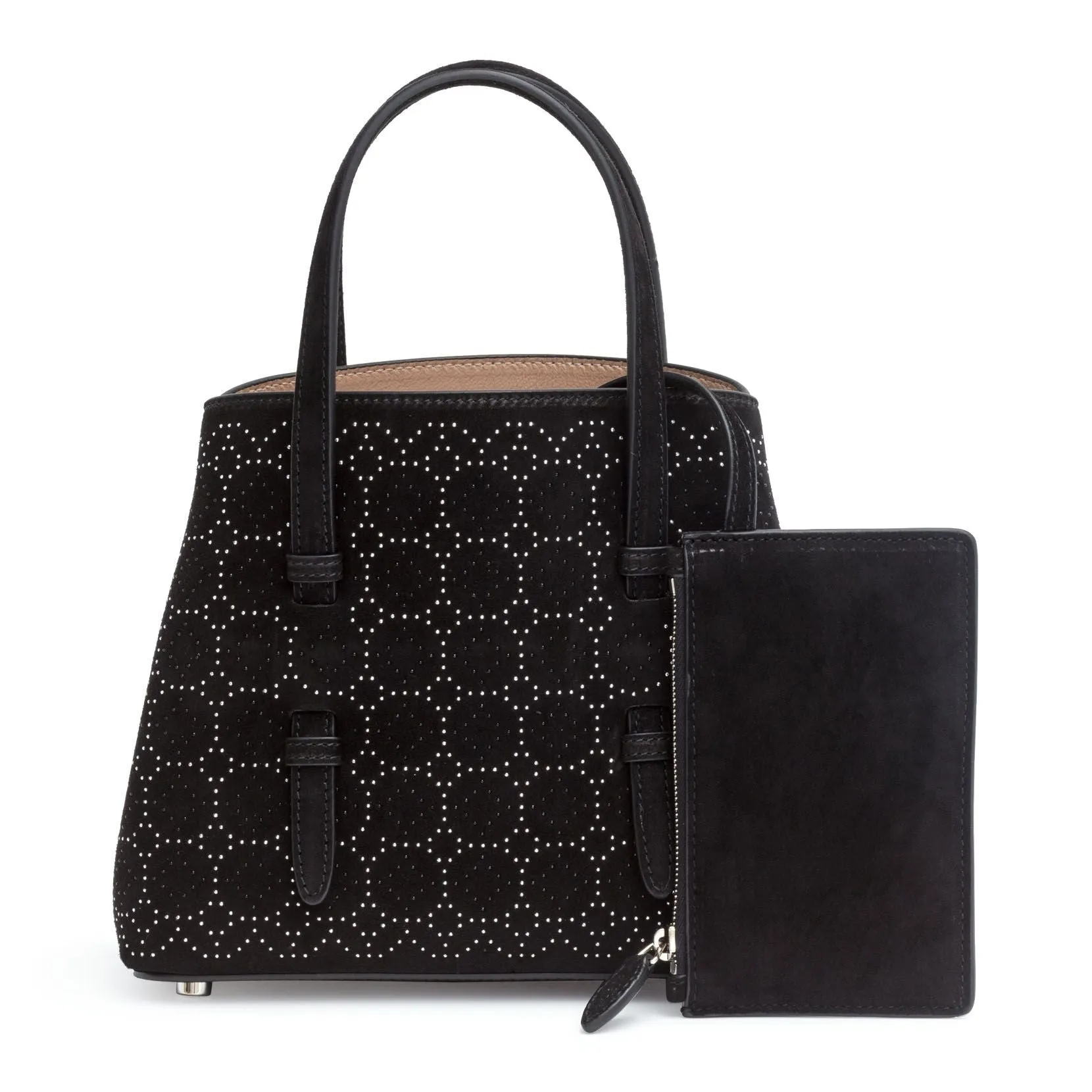 Alaïa Black suede studded mini tote bag