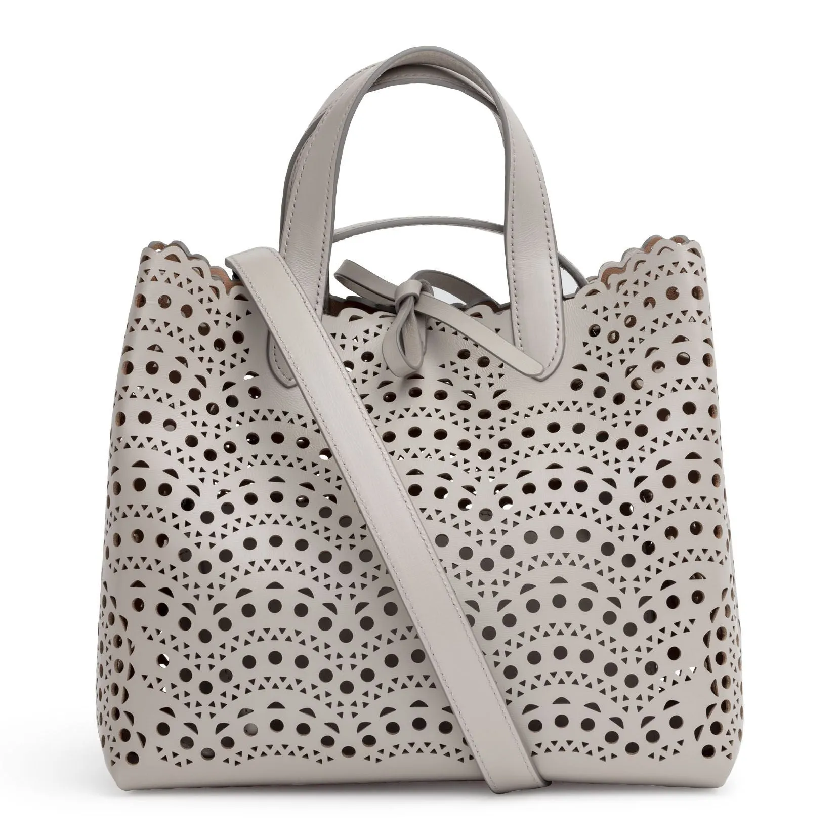 Alaïa Light grey laser cut tote bag