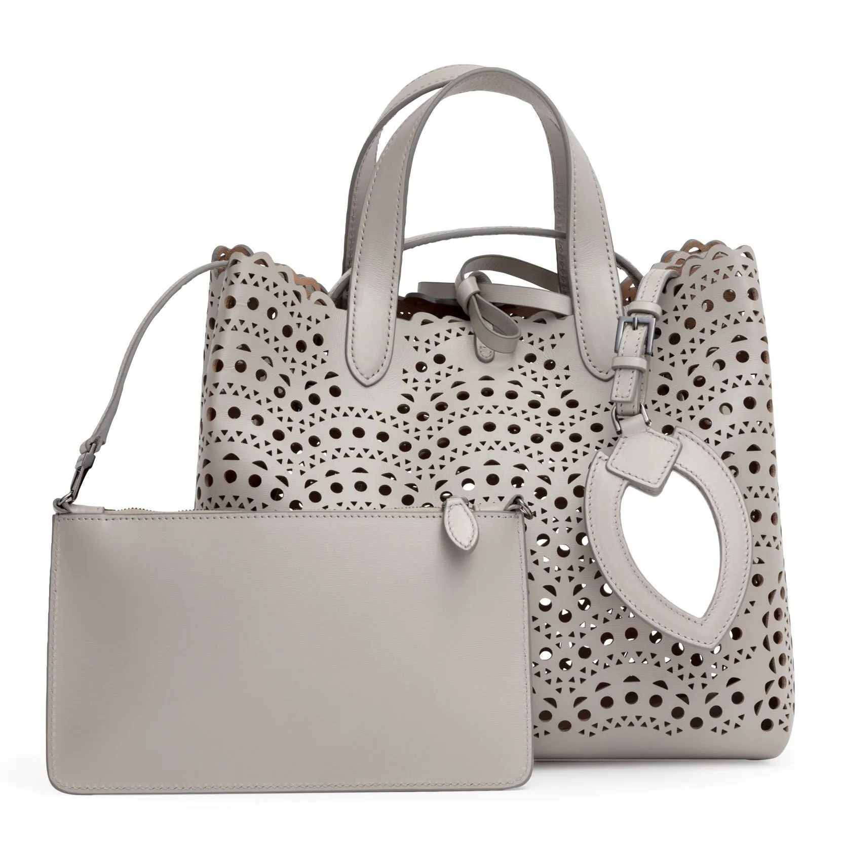 Alaïa Light grey laser cut tote bag