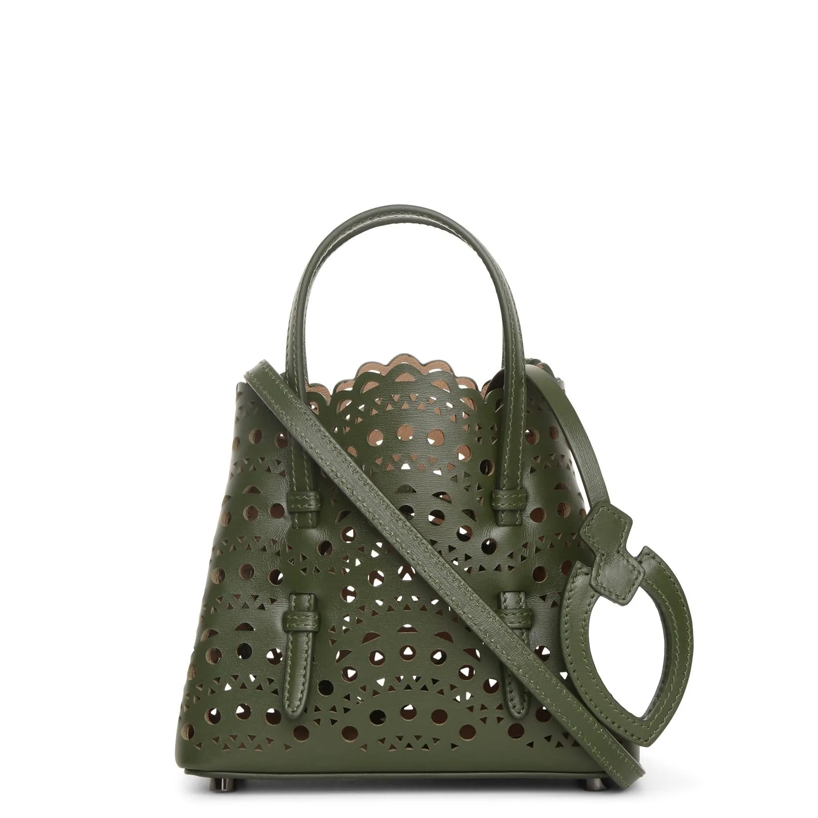 Alaïa Mina 16 green mini tote bag