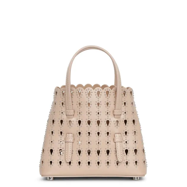 Alaïa Mina 16 nude studded mini tote bag