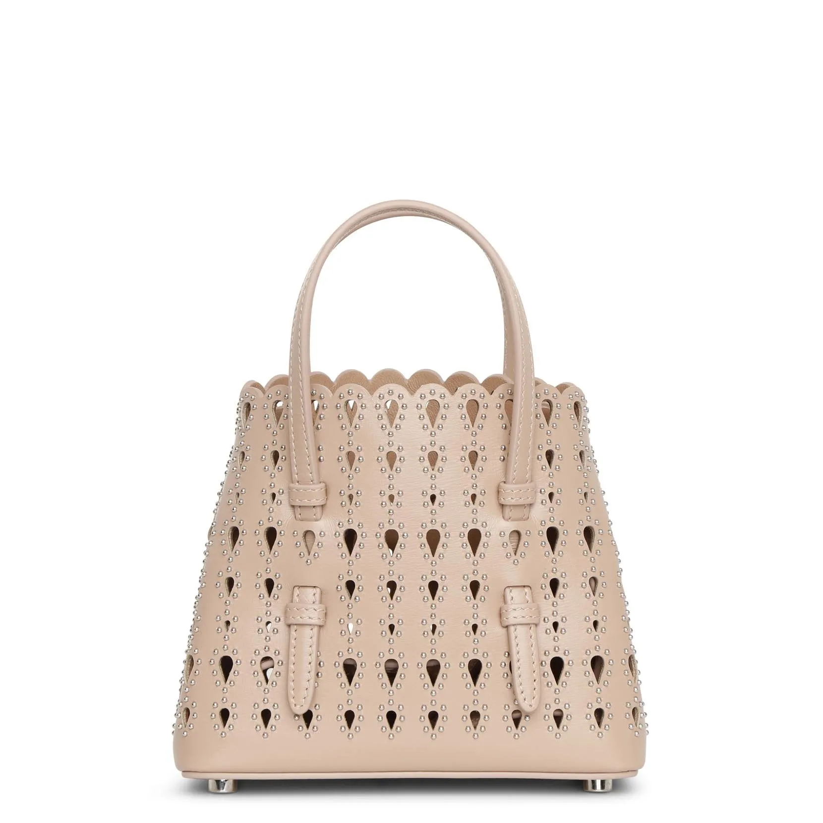 Alaïa Mina 16 nude studded mini tote bag