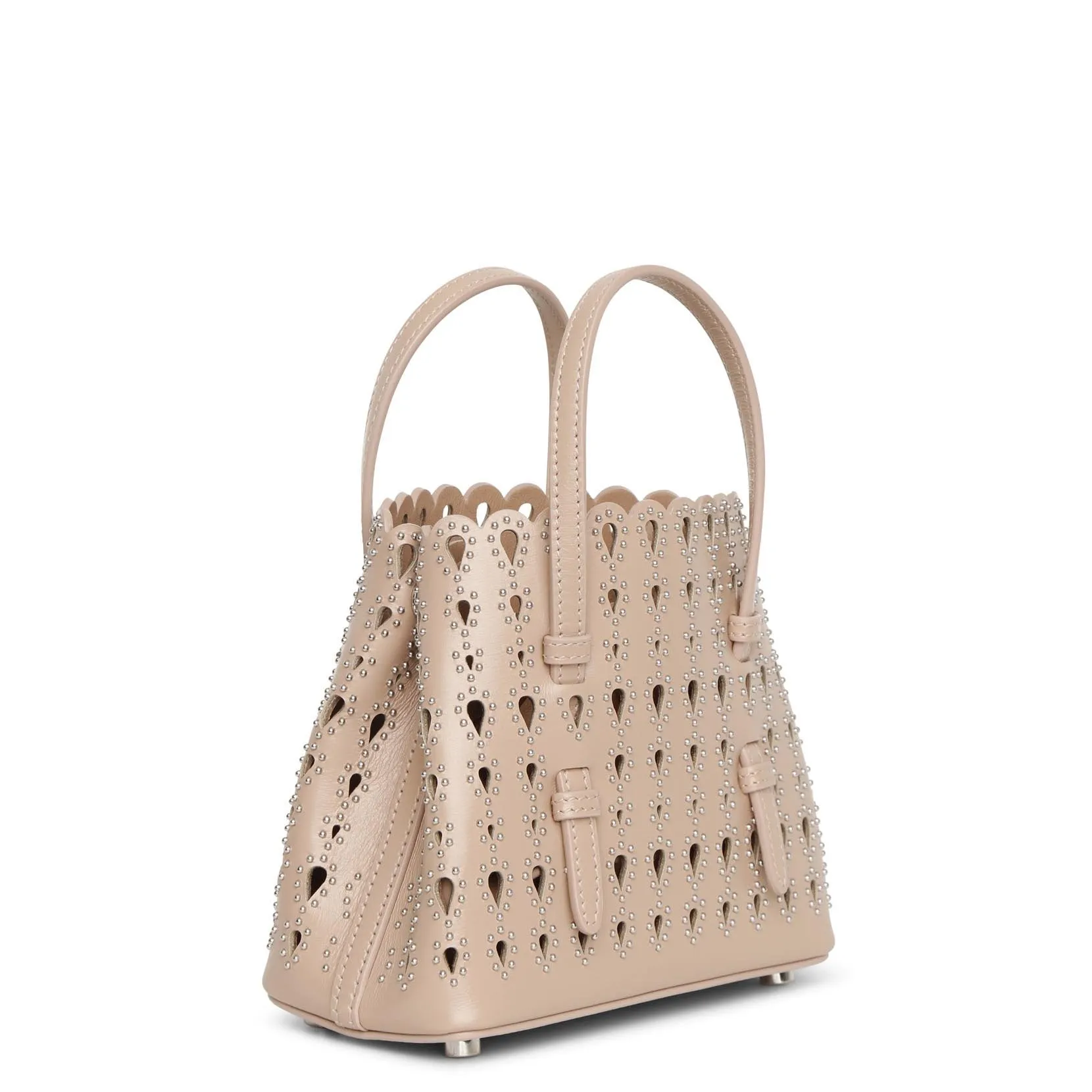 Alaïa Mina 16 nude studded mini tote bag