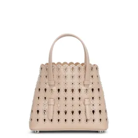 Alaïa Mina 16 nude studded mini tote bag