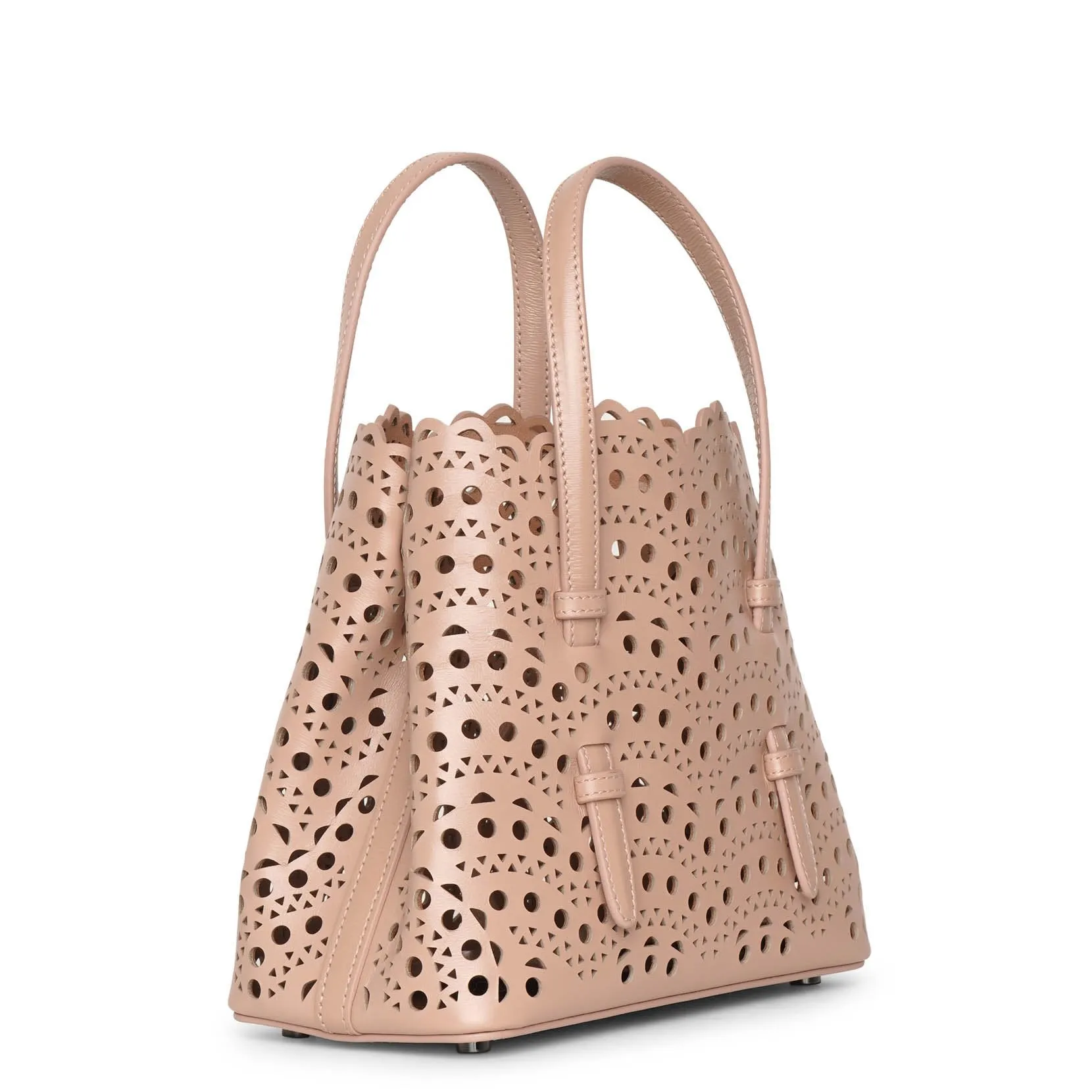 Alaïa Mina 20 vienne vague beige leather tote bag