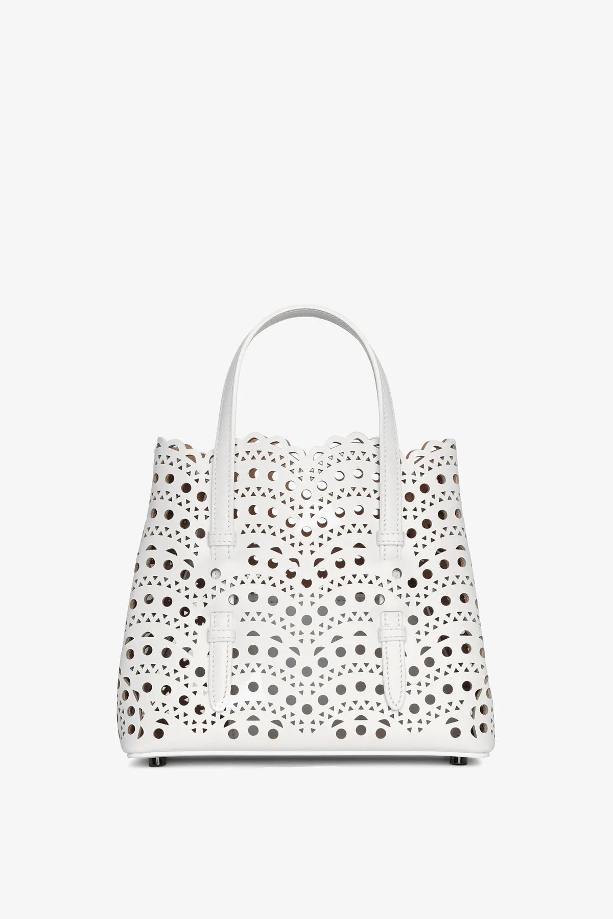 Alaïa Mina 20 vienne vague white leather tote bag