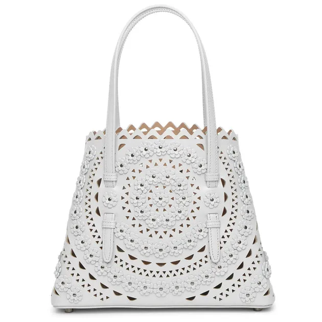 Alaïa Mina 25 Flower light grey tote bag