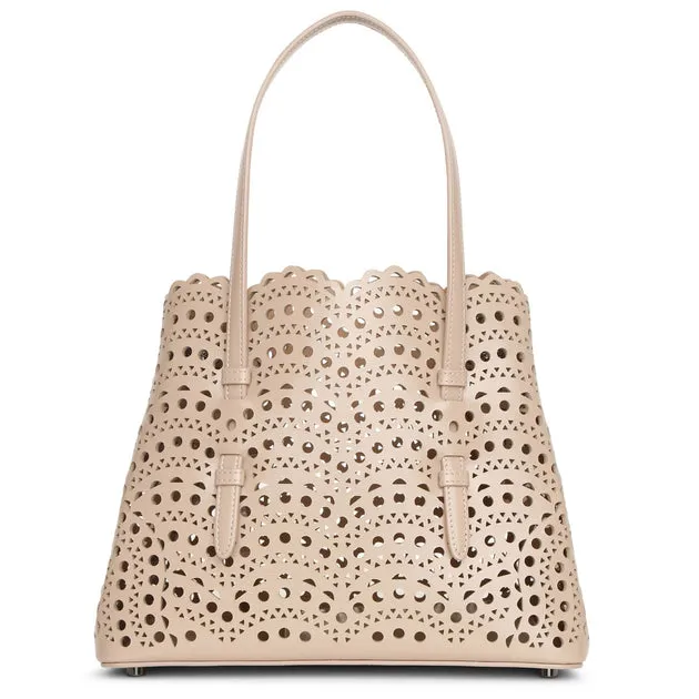 Alaïa Mina 25 vienne vague beige leather tote bag