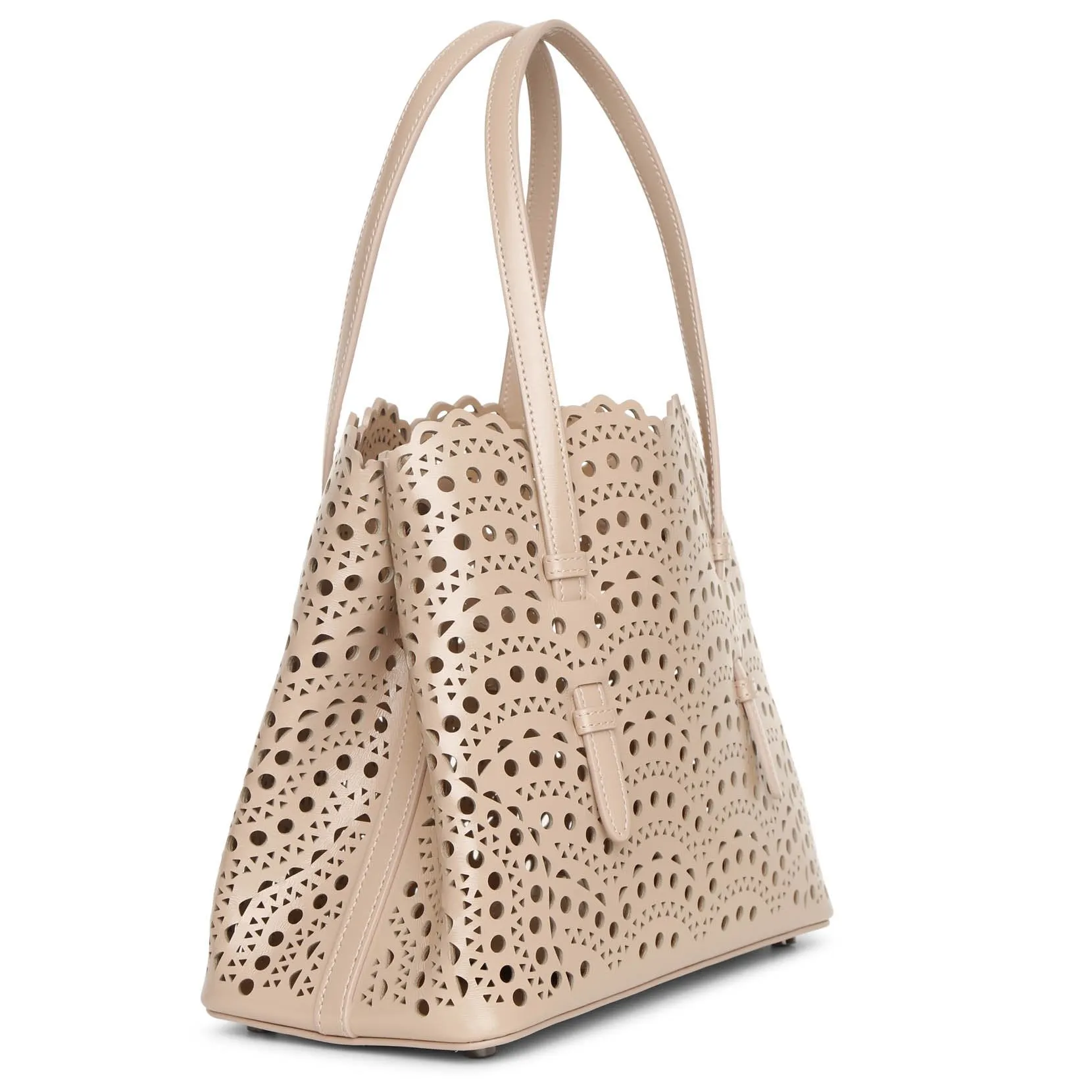 Alaïa Mina 25 vienne vague beige leather tote bag