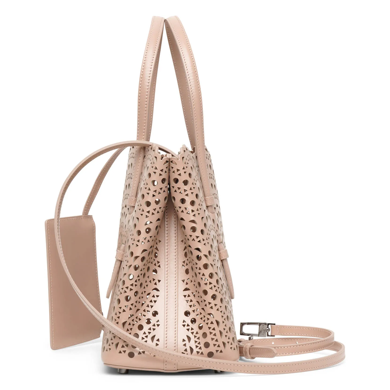 Alaïa Mina 25 vienne vague beige leather tote bag