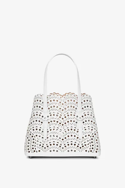 Alaïa Mina 25 vienne vague white leather tote bag