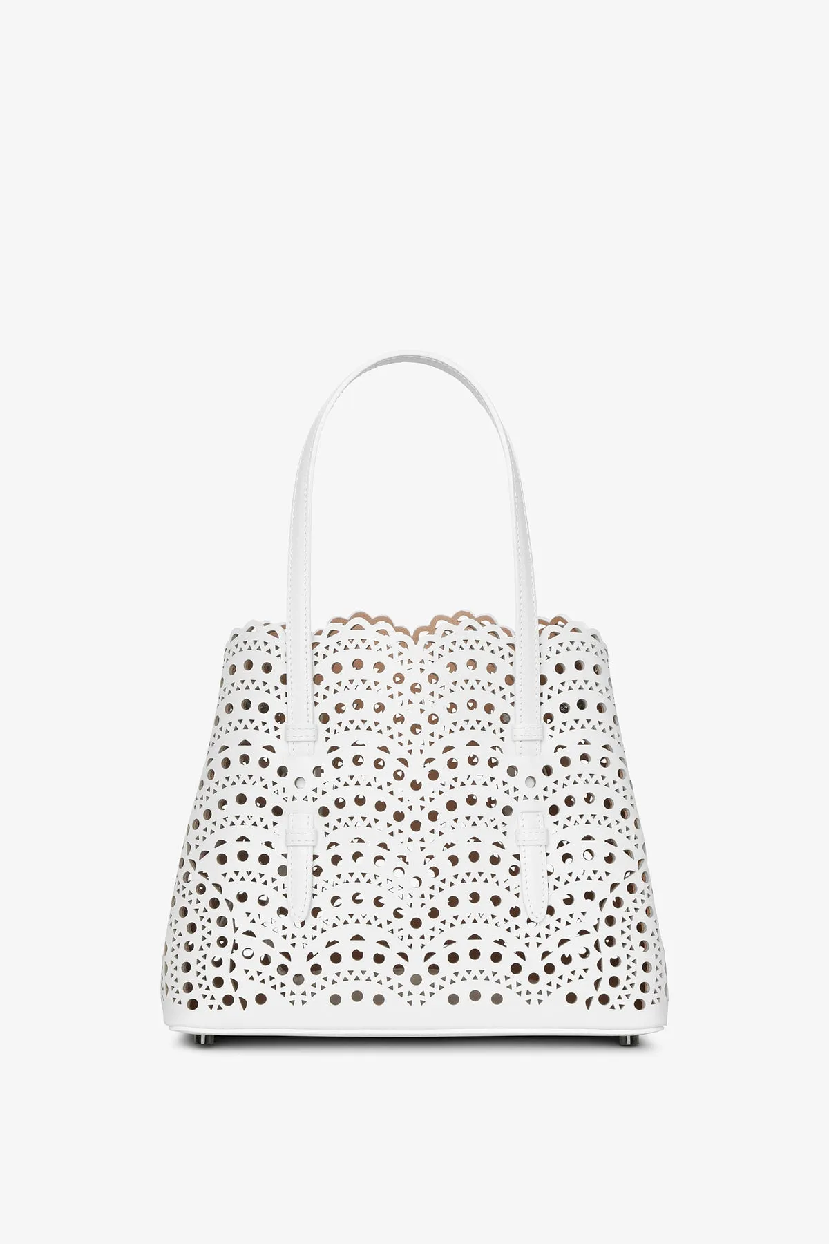 Alaïa Mina 25 vienne vague white leather tote bag