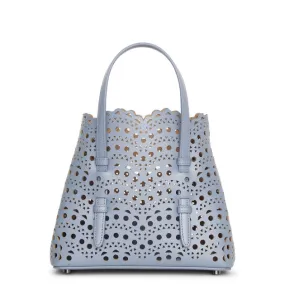 Alaïa Mina mini 20 blue leather tote bag