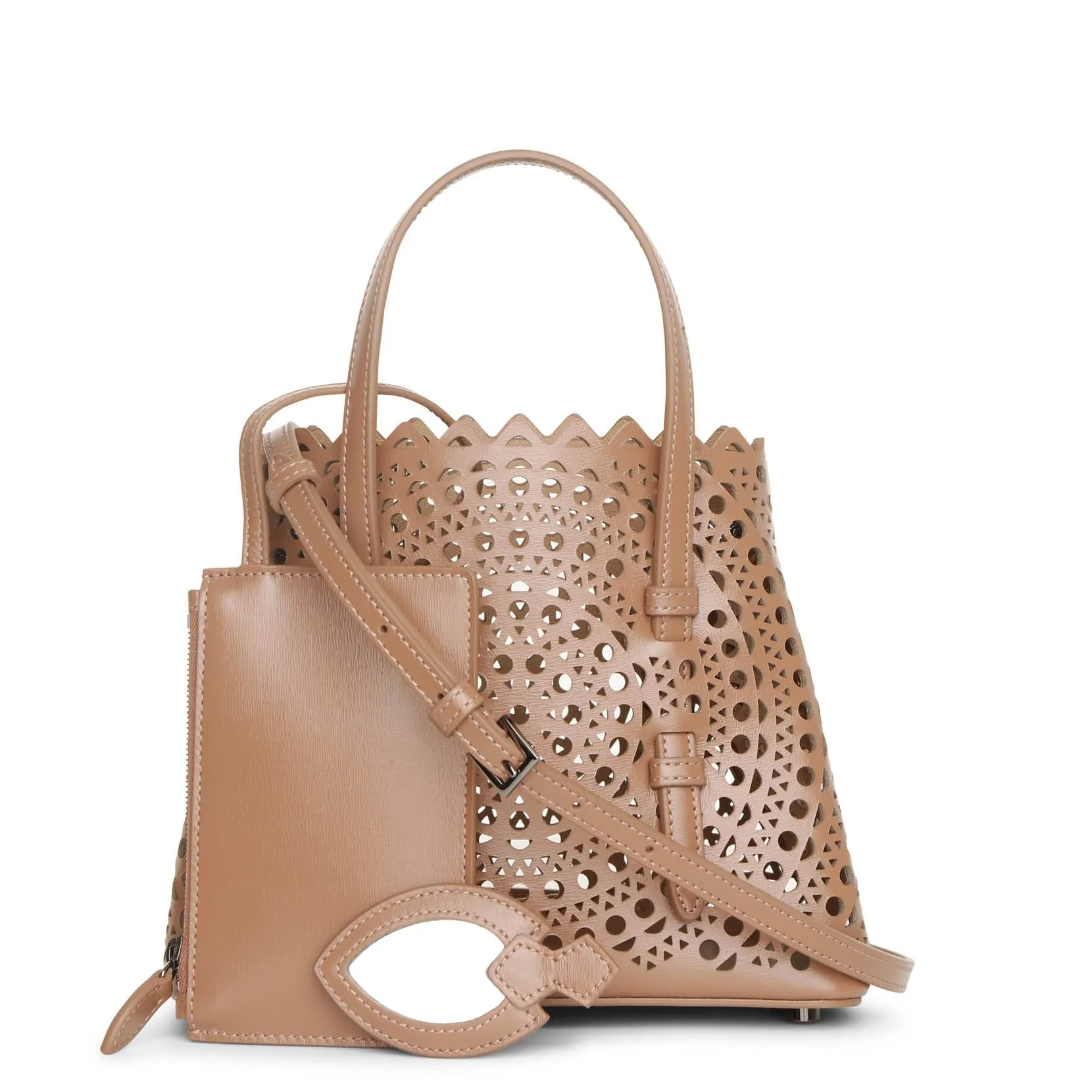 Alaïa Mina mini 20 nude leather tote bag