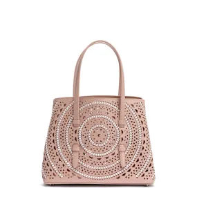 Alaïa Small beige leather braided tote bag