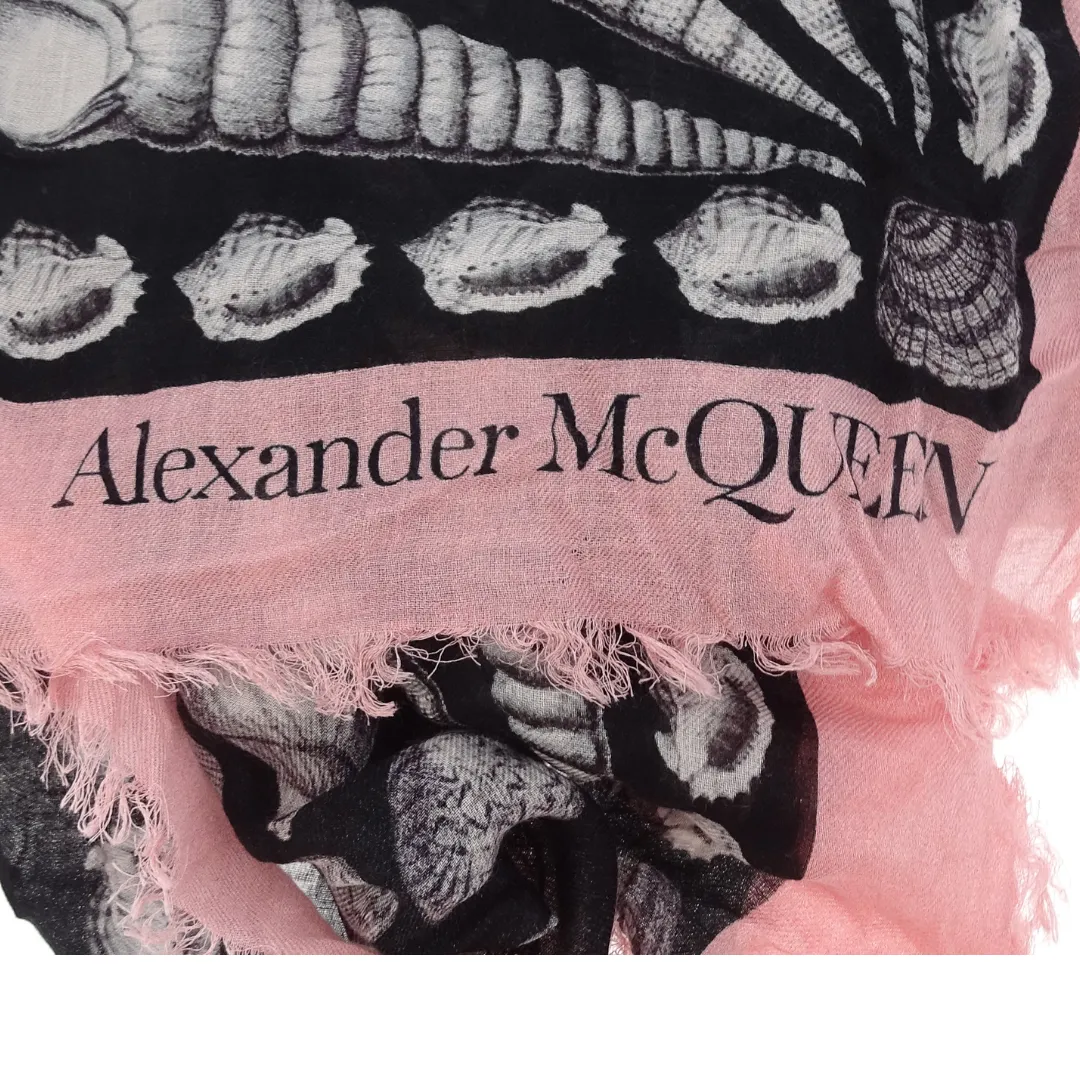 Alexander McQueen Seashell Scarf, Modal & Wool Blend