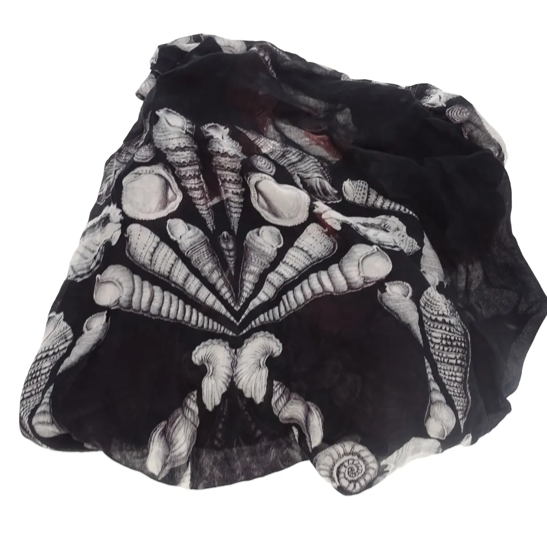 Alexander McQueen Seashell Scarf, Modal & Wool Blend