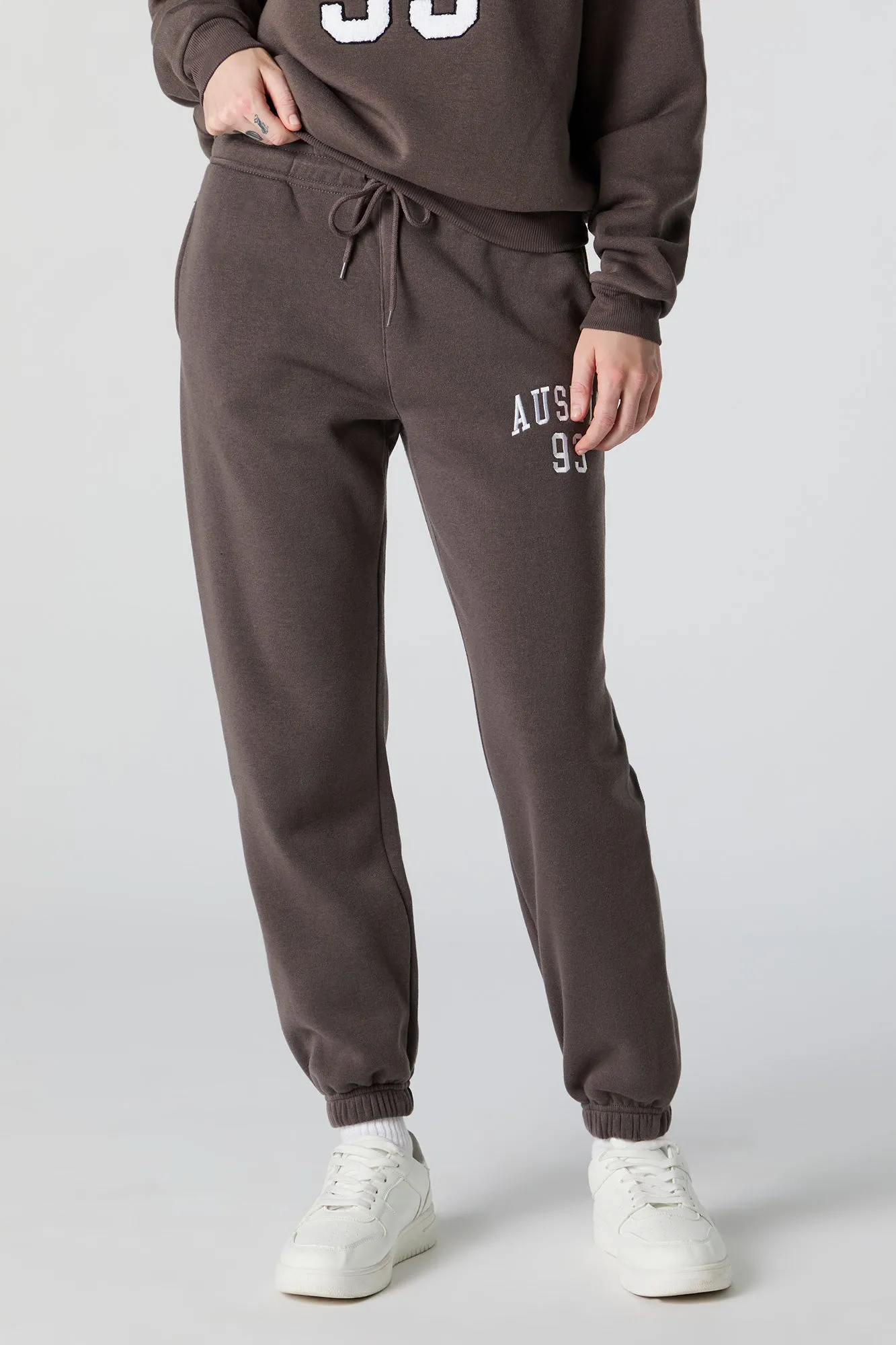 Austin fleece embroidered jogger pants.