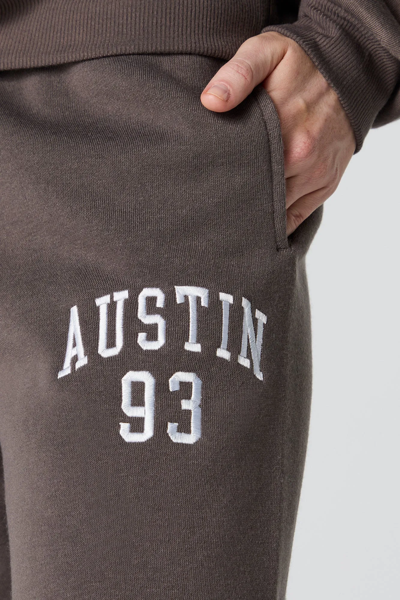 Austin fleece embroidered jogger pants.