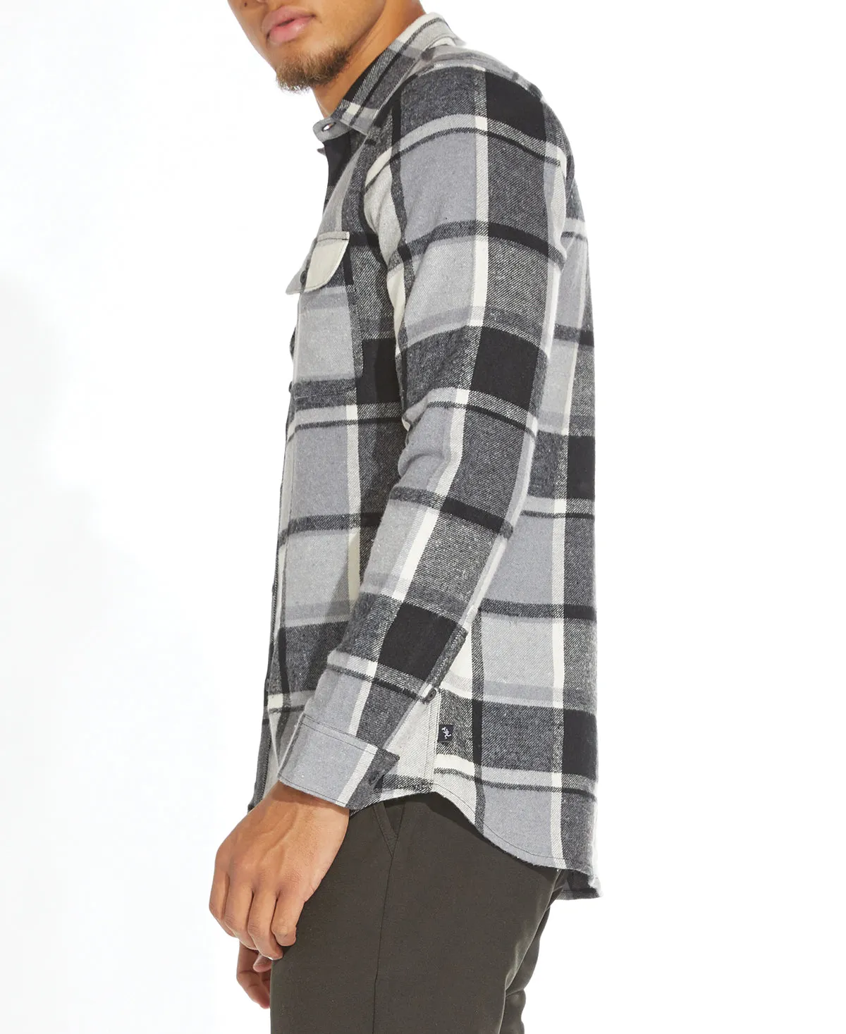 Ayers Flannel Shirt - White/Black