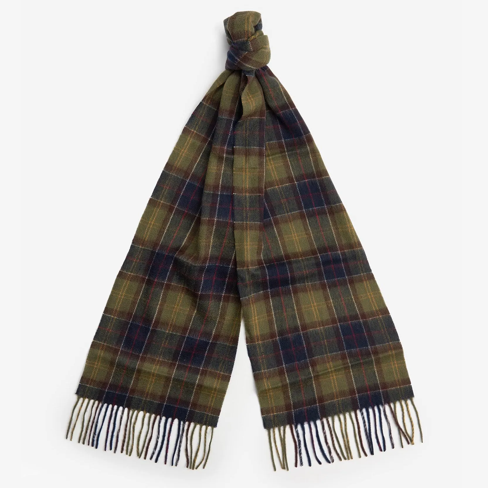 Barbour Men's Tartan/Olive Scarf & Glove Gift Set