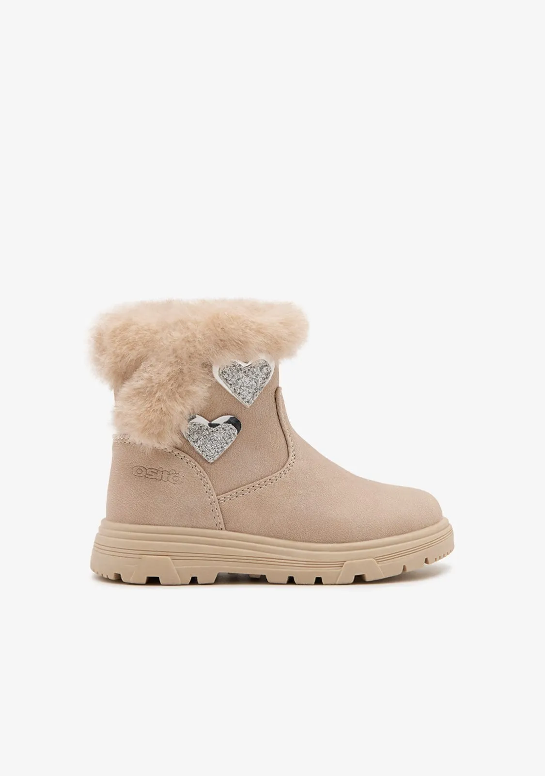 Beige Hearts Boots