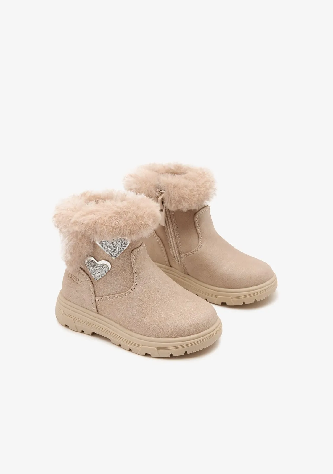 Beige Hearts Boots