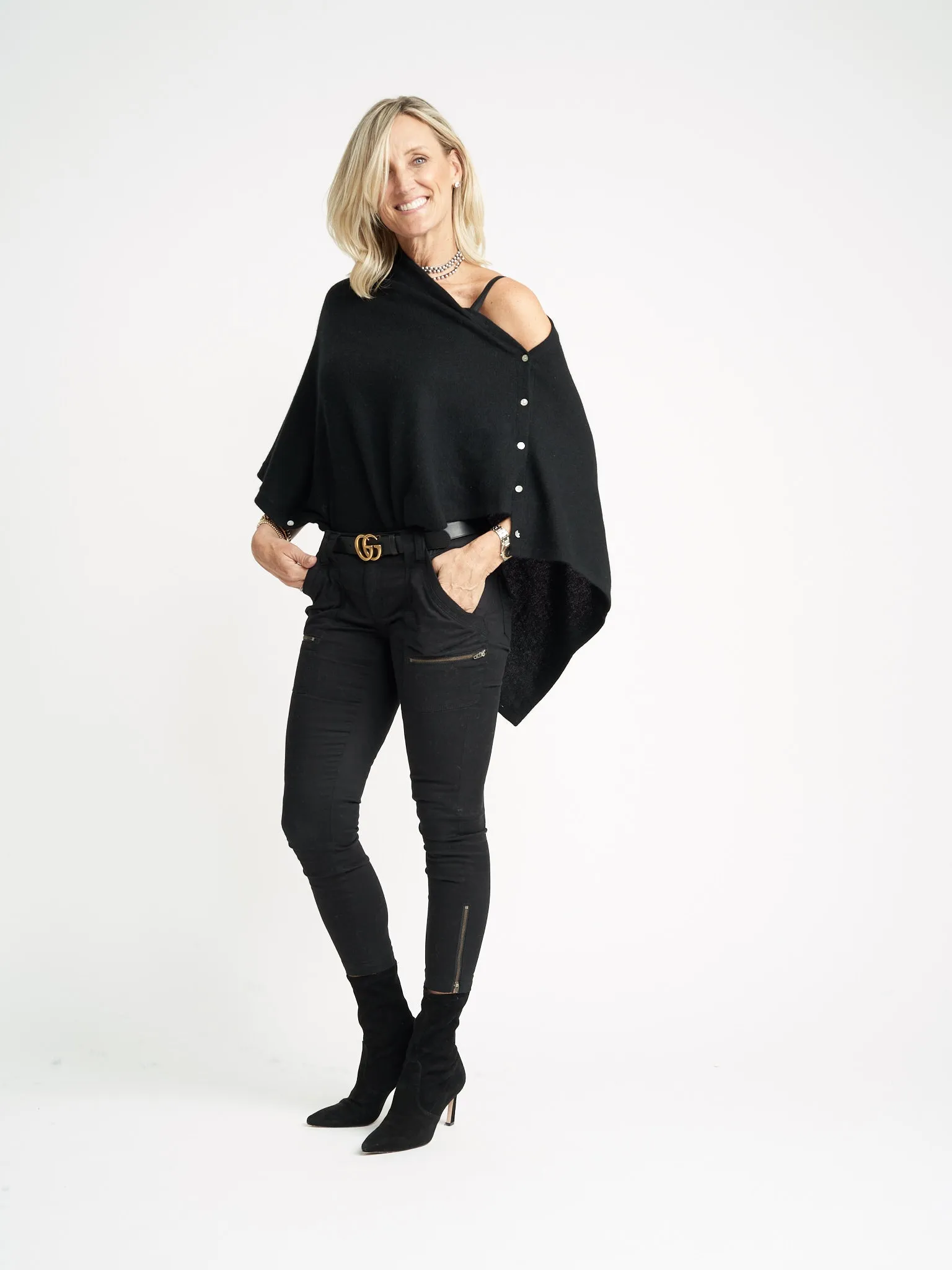 Black Cashmere Poncho | Available Now