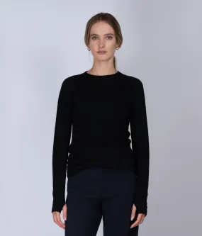 Black Merino Active Long-Sleeve Training Top