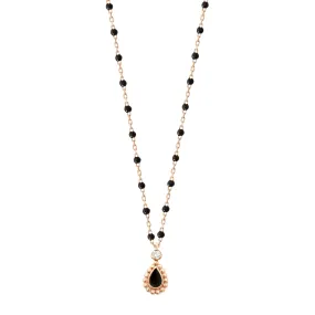 Black Mini Lucky Cashmere Necklace, Rose Gold, 16.5