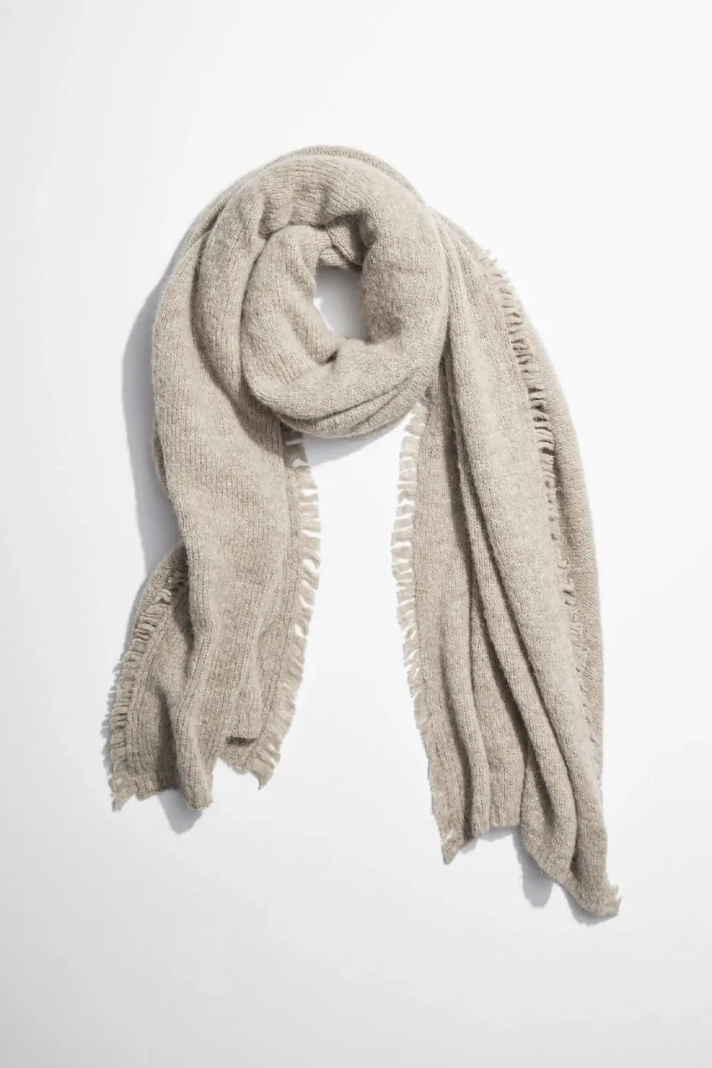 Blanket Scarf With Fringe - Oatmeal