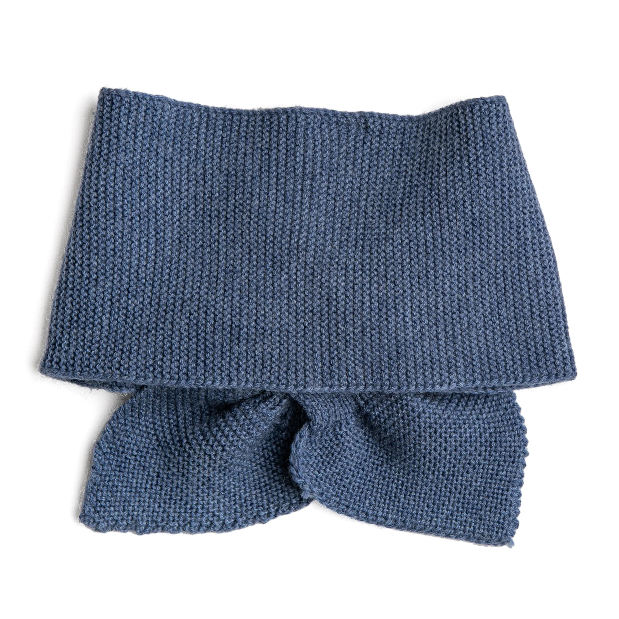 Blue Merino Wool Winter Scarf S-M size