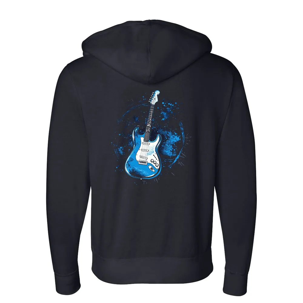 Blues Burst Zip-Up Hoodie (Unisex)