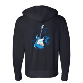 Blues Burst Zip-Up Hoodie (Unisex)