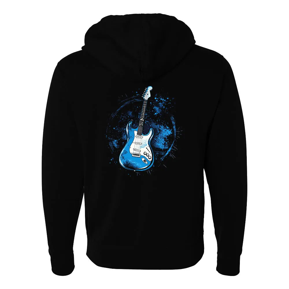 Blues Burst Zip-Up Hoodie (Unisex)