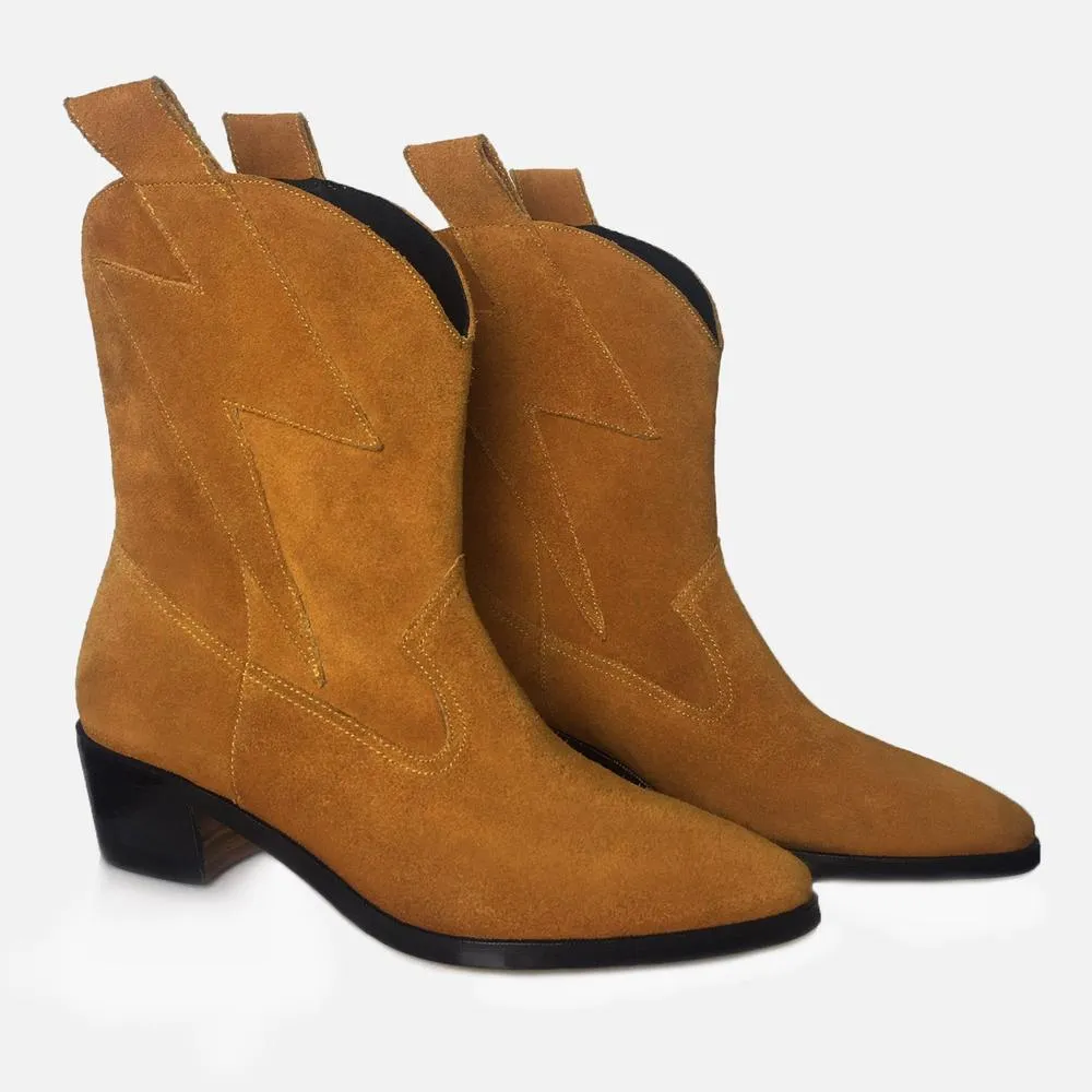 Bolt Handcrafted Custom Western Suede Boots