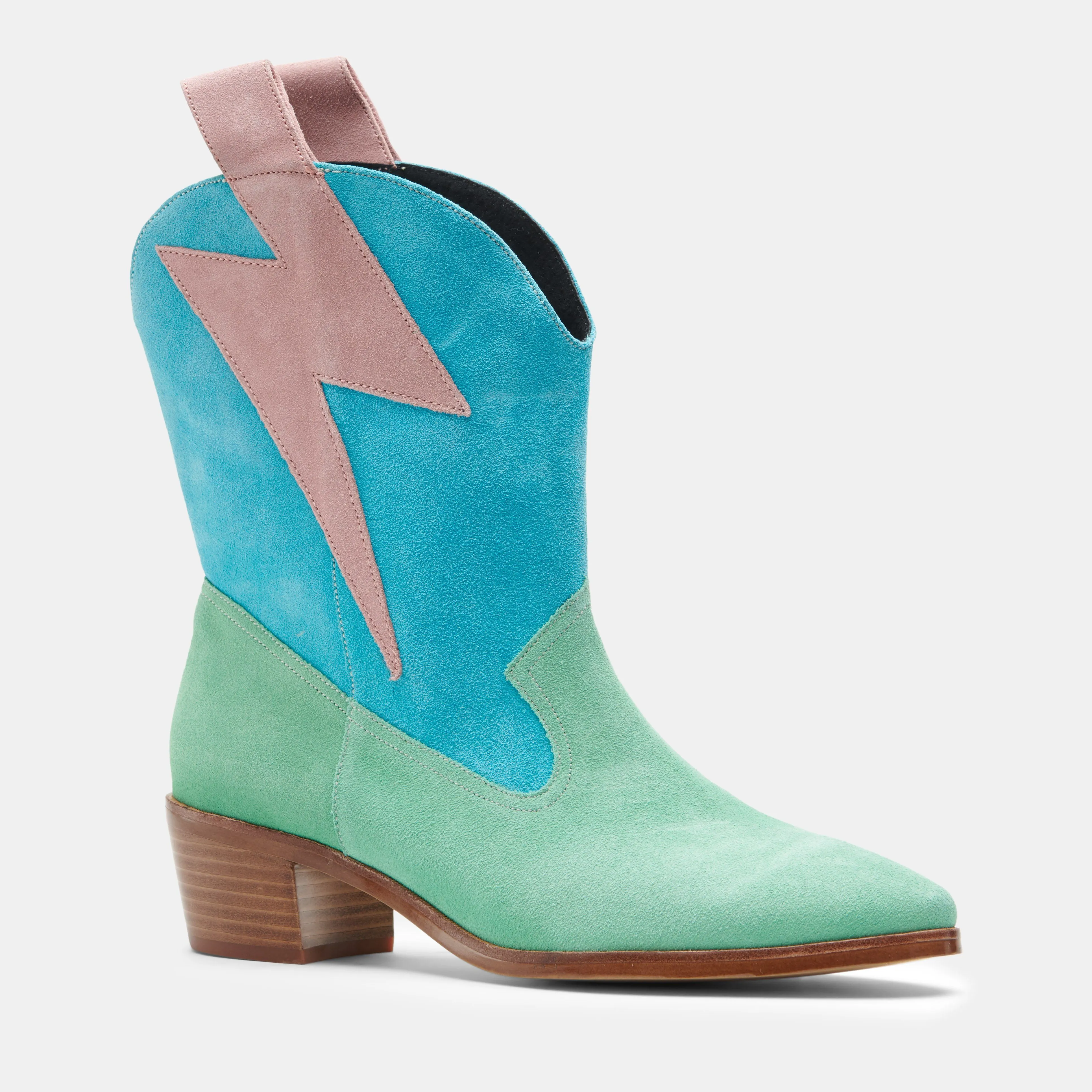 BOLT Western Mint/Turquoise/Pink Suede - Custom Made