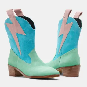 BOLT Western Mint/Turquoise/Pink Suede - Custom Made