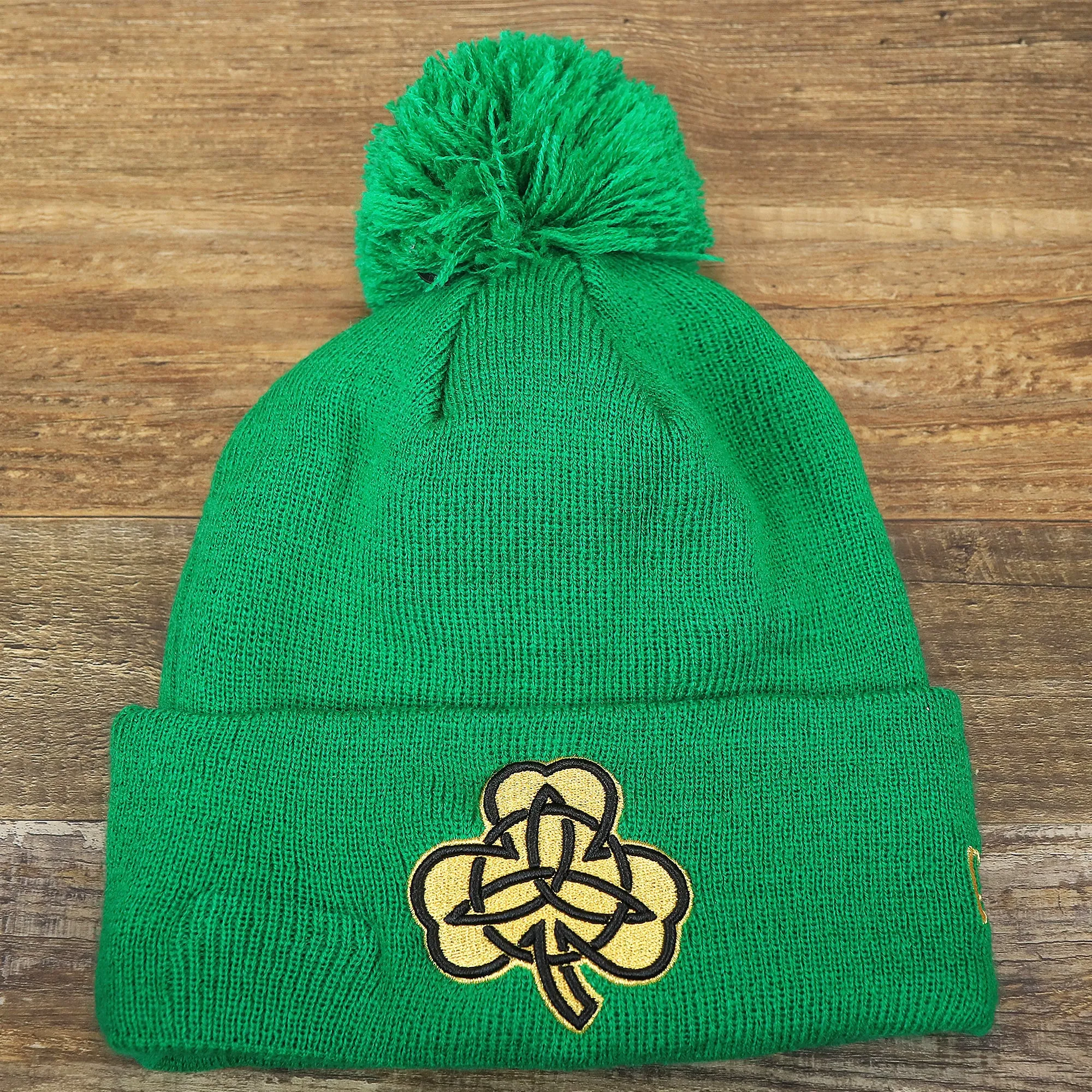 Boston Celtics Metallic Gold Clover Winter Beanie - Green Beanie | NBA City Series