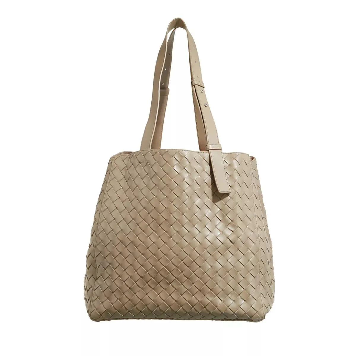 Bottega Veneta  Intrecciato Cube Tote Bag Taupe