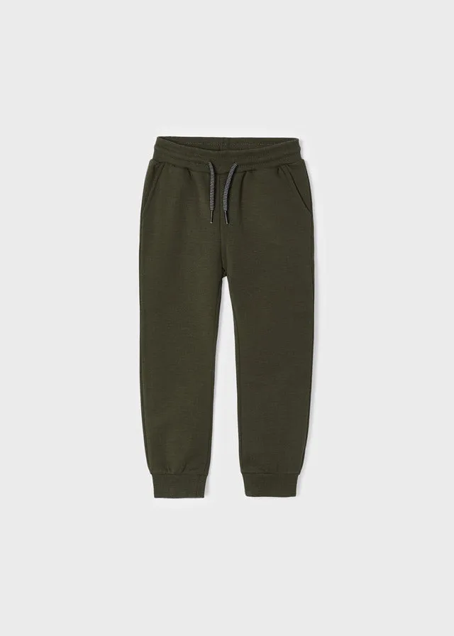 Boys' Forest Green Cuffed Fleece Trousers