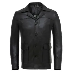 Brad Pitt Fight Club Black Leather Jacket Fashion Blazer